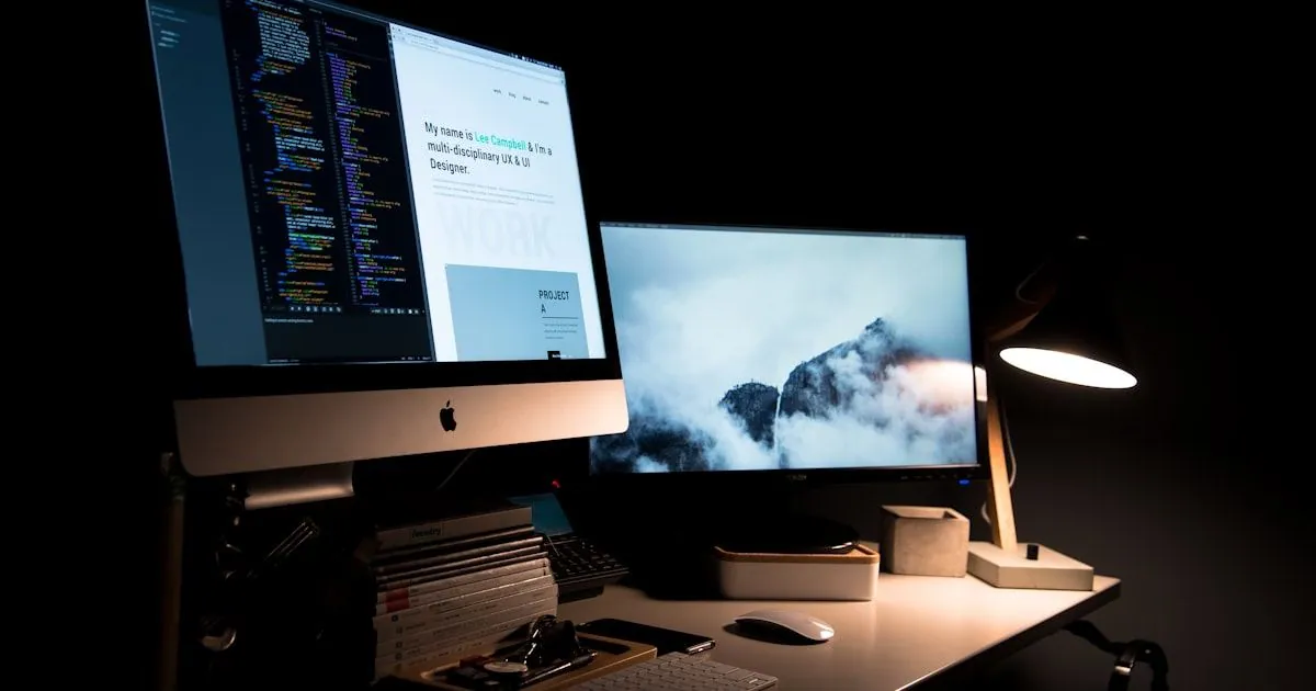 Web designer reviewing website mockups on a laptop